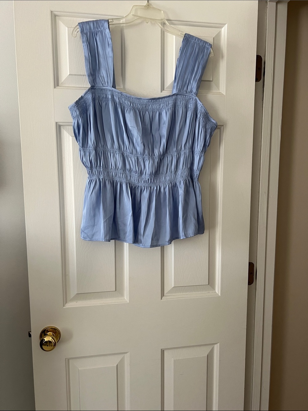 H&M Light Blue Smocked Peplum Camisole